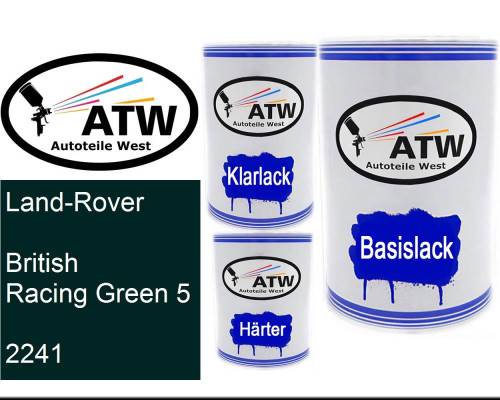 Land-Rover, British Racing Green 5, 2241: 500ml Lackdose + 500ml Klarlack + 250ml Härter - Set, von ATW Autoteile West.